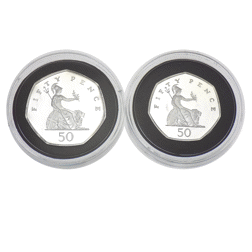 XPre-Owned 1997 UK 50p Proof Silver 2-Coin Set - VAT Free