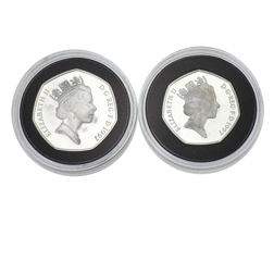 XPre-Owned 1997 UK 50p Proof Silver 2-Coin Set - VAT Free