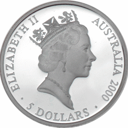Pre-Owned 2000 Australia Sydney Olympics Festival of the Dreaming $5 Silver Coin - VAT Free