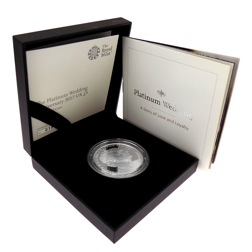 Pre-Owned 2017 UK Platinum Wedding Anniversary £5 Proof Silver Coin - VAT Free
