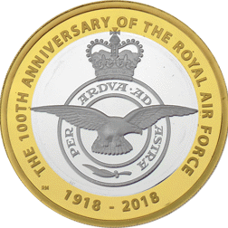 Pre-Owned 2018 UK RAF Centenary Badge £2 Proof Silver Coin - VAT Free