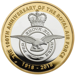 Pre-Owned 2018 UK RAF Centenary Badge £2 Proof Silver Coin - VAT Free