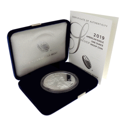 Pre-Owned 2019 USA Proof Eagle 1oz Silver Coin Boxed & Certificated - VAT Free