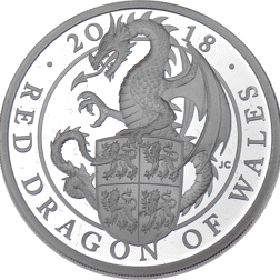 Pre-Owned 2018 UK Queen’s Beasts The Dragon 1oz Proof Silver Coin - VAT Free