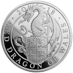 Pre-Owned 2018 UK Queen’s Beasts The Dragon 1oz Proof Silver Coin - VAT Free