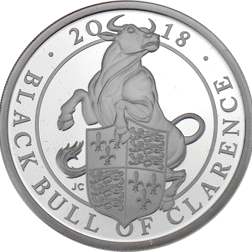 Pre-Owned 2018 UK Queen’s Beasts Black Bull 1oz Proof Silver Coin - VAT Free