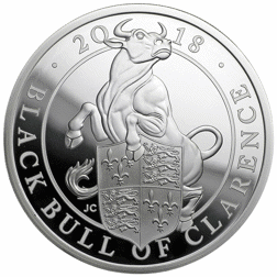 Pre-Owned 2018 UK Queen’s Beasts Black Bull 1oz Proof Silver Coin - VAT Free