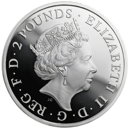 Pre-Owned 2018 UK Queen’s Beasts Black Bull 1oz Proof Silver Coin - VAT Free