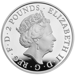 Pre-Owned 2019 UK Queen’s Beasts The Yale 1oz Proof Silver Coin - VAT Free