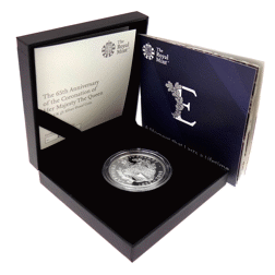 Pre-Owned 2018 UK 65th Anniversary Coronation £5 Proof Silver Coin - VAT Free