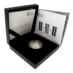 Pre-Owned 2018 UK First World War Armistice £2 Silver Proof Coin - VAT Free