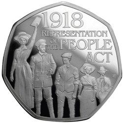 Pre-Owned 2018 UK Representation Of The People 50p Silver Proof Piedfort Coin - VAT Free