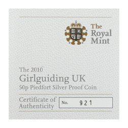 Pre-Owned 2010 UK Girlguiding UK 50p Proof Piedfort Silver Coin - VAT Free