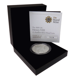 Pre-Owned 2009 UK Henry VIII £5 Piedfort Proof Silver Coin - VAT Free