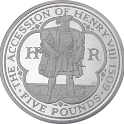 Pre-Owned 2009 UK Henry VIII £5 Piedfort Proof Silver Coin - VAT Free