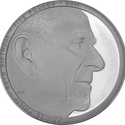 Pre-Owned 2011 UK HRH Prince Philip £5 Crown Piedfort Proof Silver Coin - VAT Free