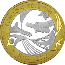 Pre-Owned 2012 UK Olympic Games Handover Ceremony To Rio £2 Piedfort Proof Silver Coin - VAT Free