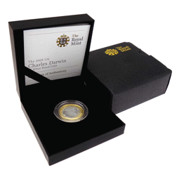 Pre-Owned 2009 UK Charles Darwin £2 Silver Proof Coin - VAT Free