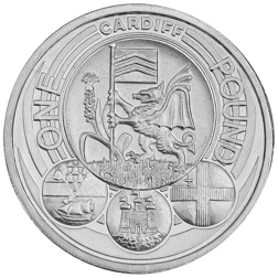 Pre-Owned 2011 UK Capital Cities Cardiff Proof Piedfort £1 Silver Coin - VAT Free