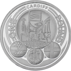 Pre-Owned 2011 UK Capital Cities: Cardiff £1 Proof Silver Coin - VAT Free