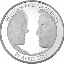 Pre-Owned 2011 UK Royal Wedding William and Catherine Piedfort Proof Silver Coin - VAT Free