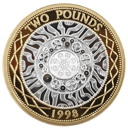 Pre-Owned 1998 UK £2 Piedfort Proof Silver Coin - VAT Free