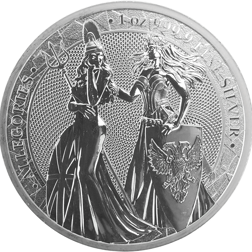 Pre-Owned 2019 Allegories: Britannia & Germania 1oz Silver Coin - VAT Free