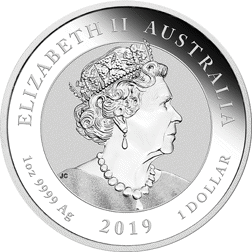 Pre-Owned 2019 Australian Double Dragon 1oz Silver Coin - VAT Free