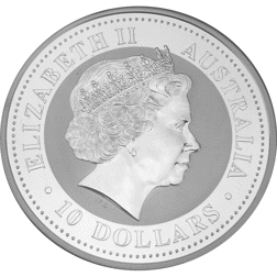 Pre-Owned 2001 Australian Lunar Snake 10oz Silver Coin - VAT Free