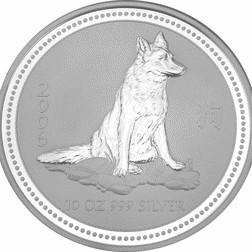 Pre-Owned 2006 Australian Lunar Dog 10oz Silver Coin - VAT Free
