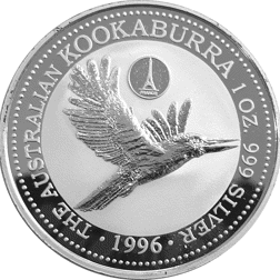 Pre-Owned 1996 Australia Kookaburra France Privy Mark 1oz Silver Coin - VAT Free