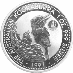 Pre-Owned 1997 Australia Kookaburra Portugal Privy Mark 1oz Silver Coin - VAT Free