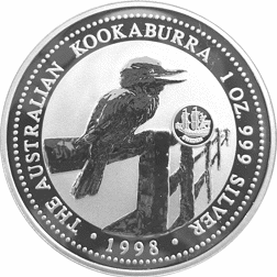 Pre-Owned 1998 Australia Kookaburra Sweden Privy Mark 1oz Silver Coin - VAT Free
