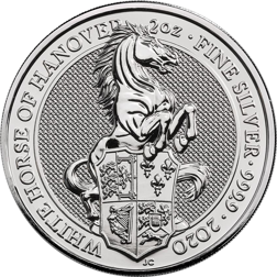 Pre-Owned 2020 UK Queen’s Beasts The White Horse of Hanover 2oz Silver Coin - VAT Free