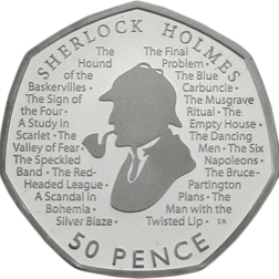 Pre-Owned 2019 UK Sherlock Holmes 50p Proof Silver Coin - VAT Free
