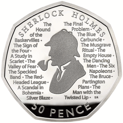 Pre-Owned 2019 UK Sherlock Holmes 50p Proof Silver Coin - VAT Free