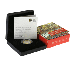 Pre-Owned 2016 UK Great Fire of London £2 Silver Piedfort Proof Coin - VAT Free