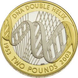 Pre-Owned 2003 UK 50th Anniversary Of DNA £2 Piedfort Proof Silver Coin - VAT Free
