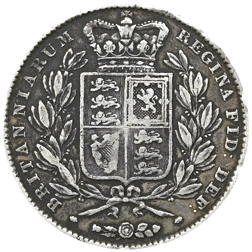 Pre-Owned 1845 UK Victoria Young Head Silver Crown - VAT Free