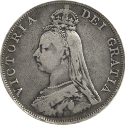 Pre-Owned 1889 UK Victoria Jubilee Head Double Florin Silver Coin - VAT Free