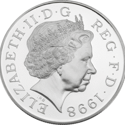 Pre-Owned 1998 Prince Charles 50th Birthday Silver Proof Crown & Ten-Pound Note Set - VAT Free