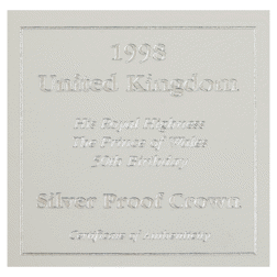 Pre-Owned 1998 Prince Charles 50th Birthday Proof Silver Crown and Ten-Pound Note Set - VAT Free