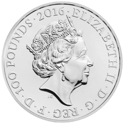 Pre-Owned 2016 UK Trafalgar Square £100 Fine Silver Coin - Carded - VAT Free