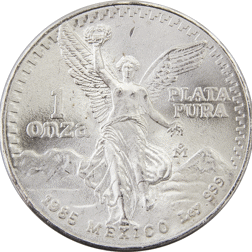Pre-Owned 1985 Mexican Libertad 1oz Silver Coin - VAT Free