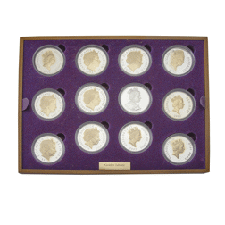 Pre-Owned 2002 UK Golden Jubilee 12-Coin Silver Proof Design Collection - VAT Free