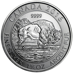 Pre-Owned 2016 Canadian Bison 1.25oz Silver Coin - VAT Free
