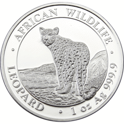 Pre-Owned 2018 Somalian African Wildlife Leopard 1oz Silver Coin - VAT Free