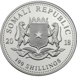 Pre-Owned 2018 Somalian African Wildlife Leopard 1oz Silver Coin - VAT Free