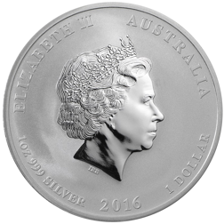 Pre-Owned 2016 Australian Lunar Monkey Colourised 1oz Silver Coin - VAT Free