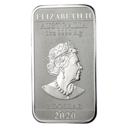 Pre-Owned 2020 Australian Dragon Rectangular 1oz Silver Coin - VAT Free